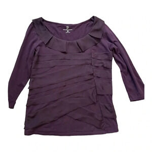 Tiered Ruffled Front Tee Shirt NEW YORK & CO